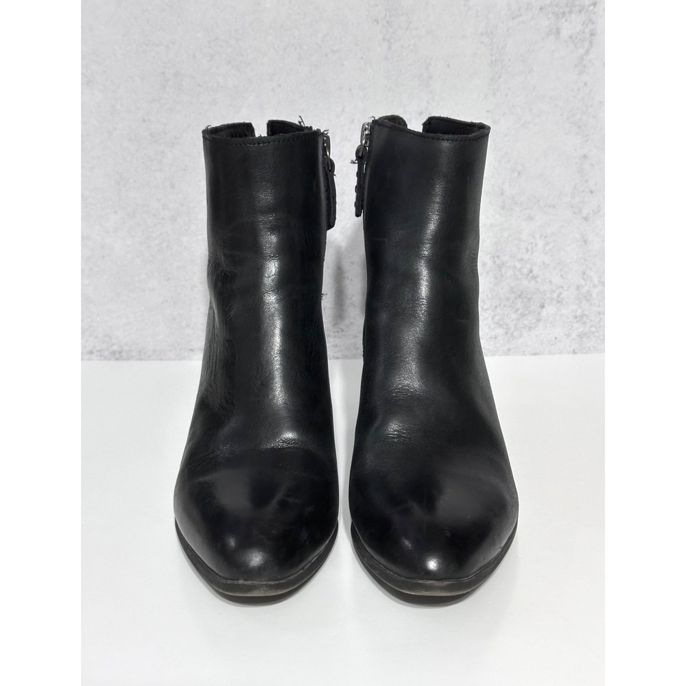FRYE Megan Boots Womens 6.5 M Black Leather Pointed Toe Zip Booties FR41577
